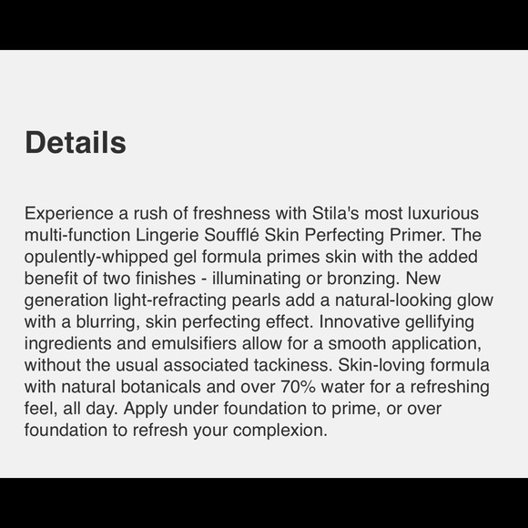 STILA LINGERIE SOUFFLÉ PRIMER-SUN KISSED - Picture 5 of 5